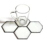 White Stained-Glass Hexagon Coasters
